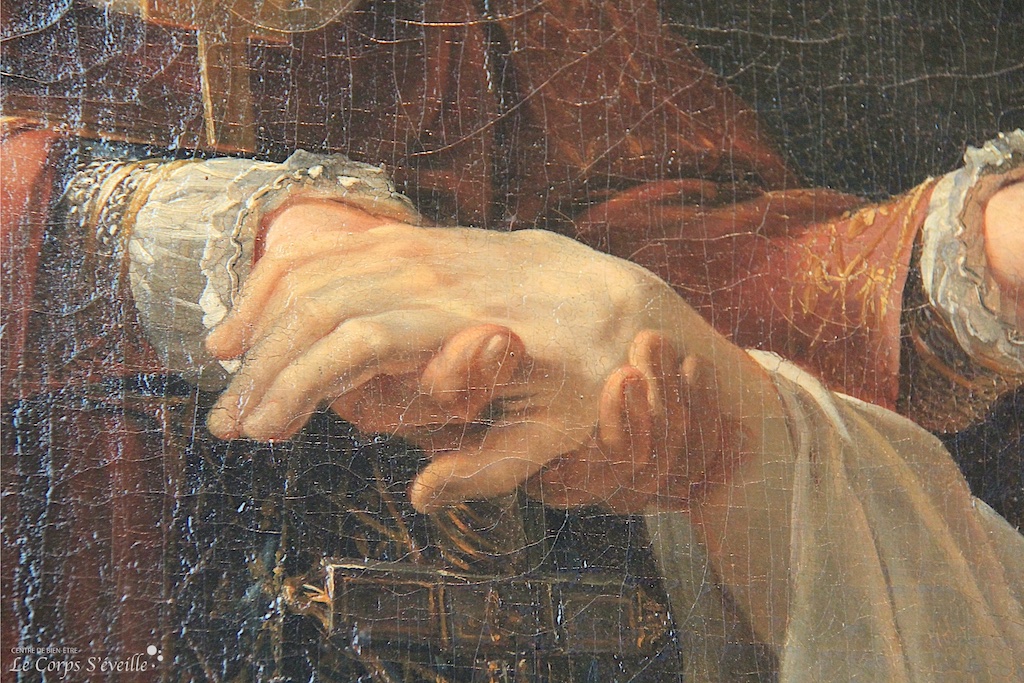 Restaurer le contact. Détail d’une œuvre de Lethiere au musée des beaux-arts de Bordeaux.