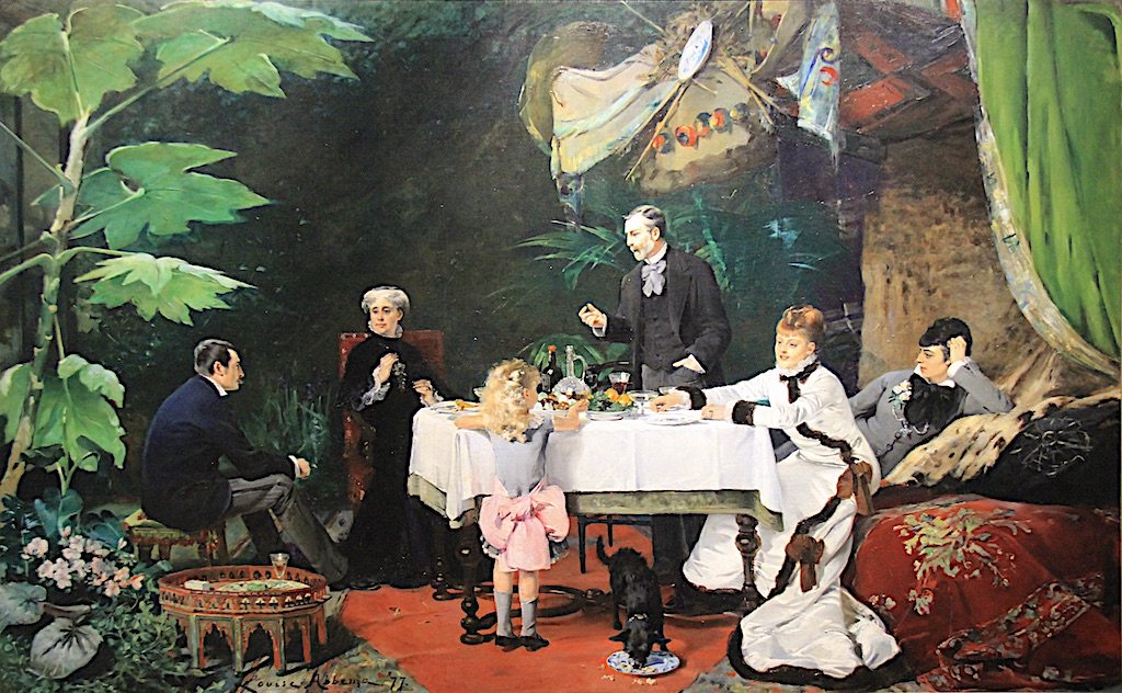 Le déjeuner dans la serre : peinture de Louise Abbema. Musée des beaux-arts de Pau.