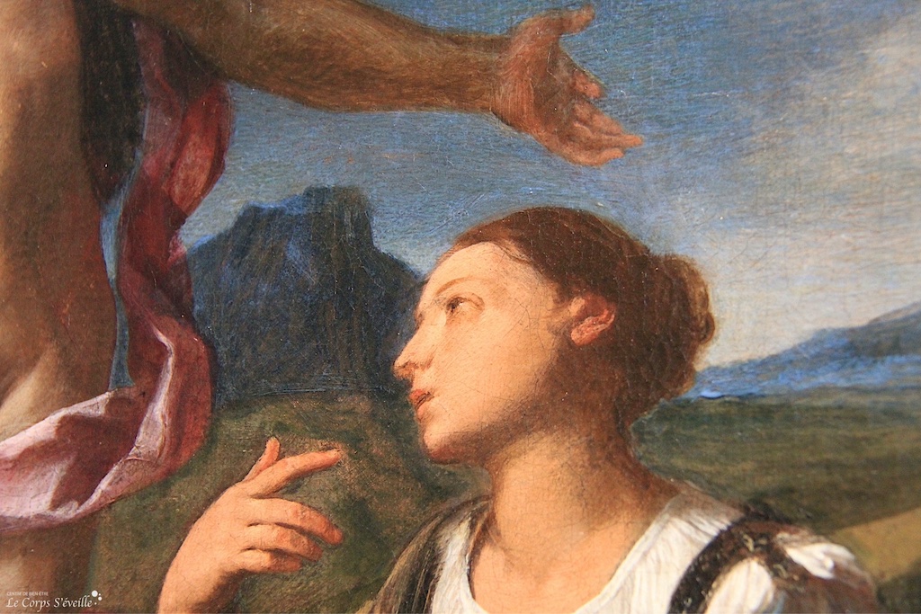 Bienheureux les tactiles. Détail d’une peinture de Simone Cantarini. Musée des beaux-arts de Pau.