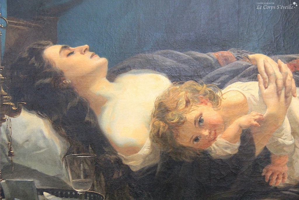 Chercher la délicatesse. Détail d’une peinture de Félix Armand Heullant : L’abandon. Beaux-arts de Pau.