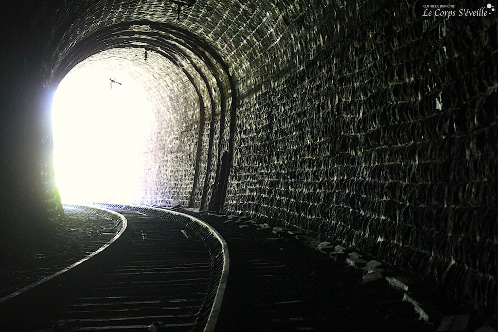 Egocène, ou voir le bout du tunnel ? Friche ferroviaire en Haut-Béarn, Pyrénées.