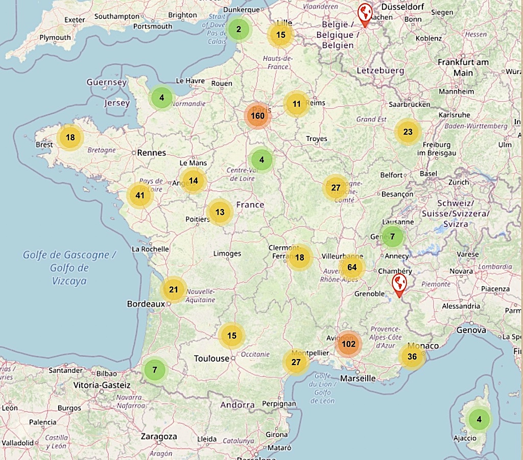 Accès à la carte interactive France Massage® : cliquer sur l’image, puis zoomer dans la carte.