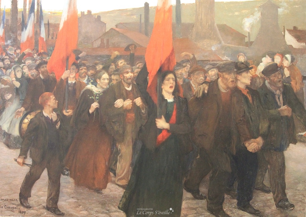La machine à broyer. La grève au Creusot : peinture de Jules Adler. Musée des beaux-arts de Pau.