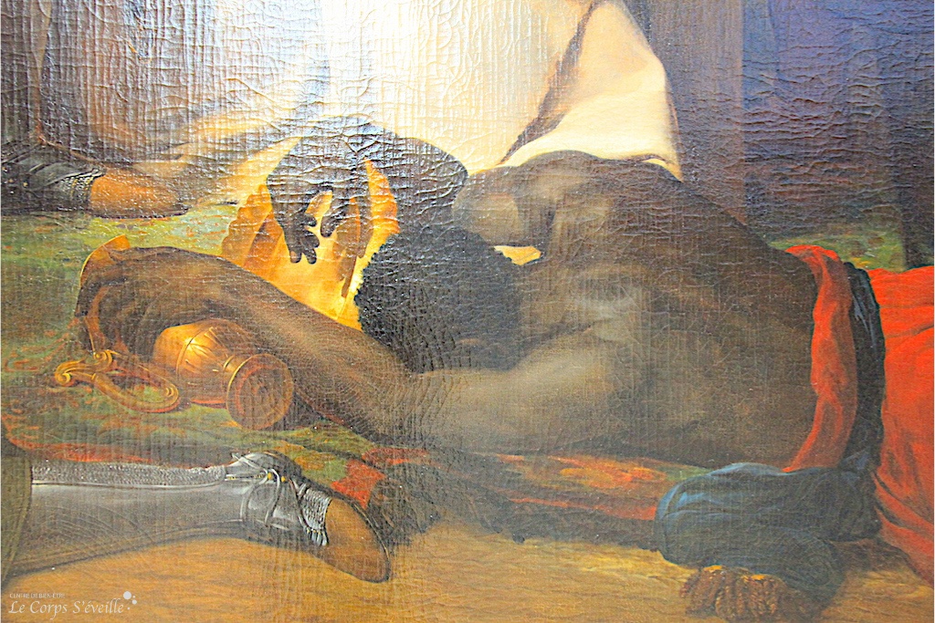 La machine à broyer. Détail d’une peinture de Guillaume Guillon dit Lethiere. Beaux-arts de Pau.