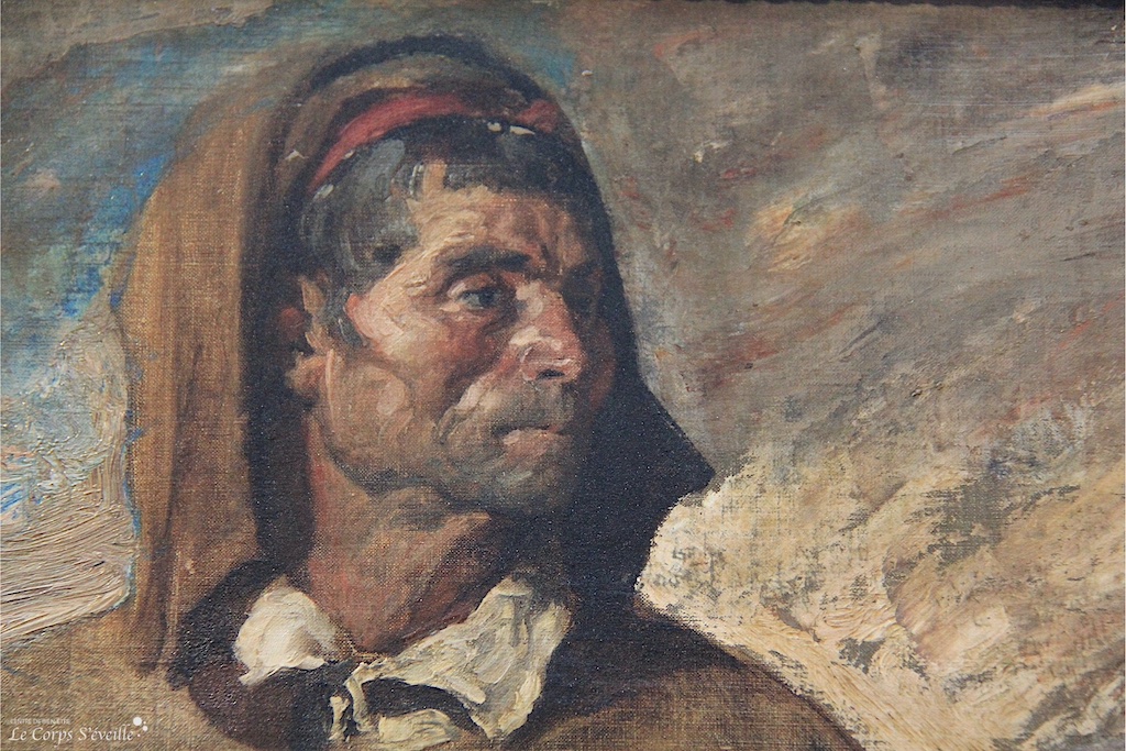 Le toucher au masculin. Détail d’une peinture d’Henri Regnault : berger des montagnes de la Castille.
