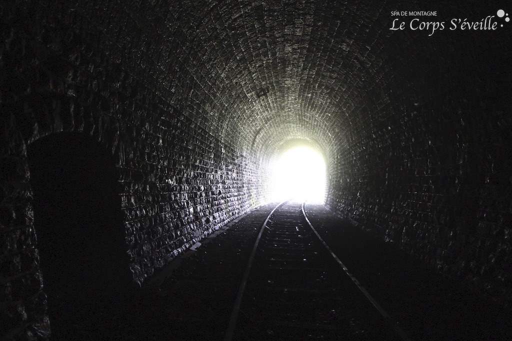 La sortie du tunnel hélicoïdal au lieu-dit Lazeres.
