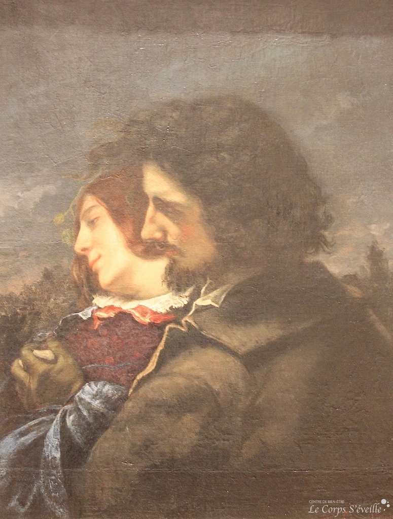 Puissance de la douceur. Gustave Courbet : les amants heureux. Détail de peinture. Beaux-arts de Lyon.
