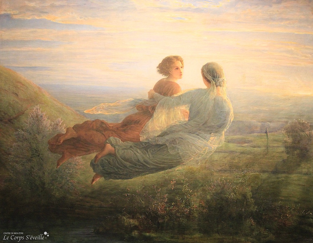 Le vol de l’âme : détail d’une peinture de Louis Janmot. Musée des beaux-arts de Lyon.