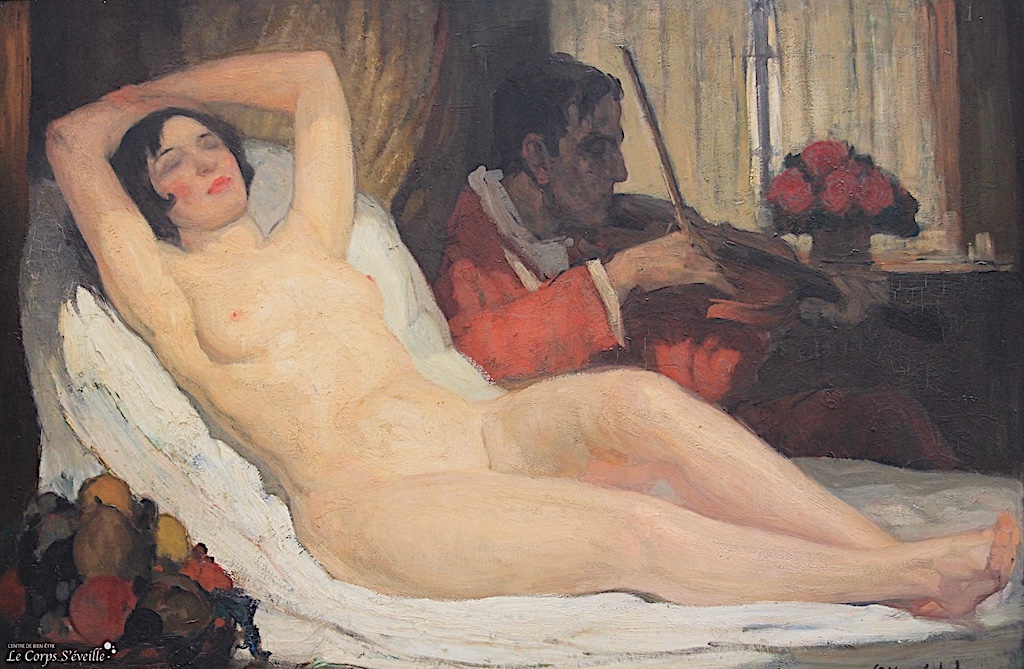 Le délassement. Peinture de Fernand Allard L’Olivier. Musée des beaux-arts de Pau.