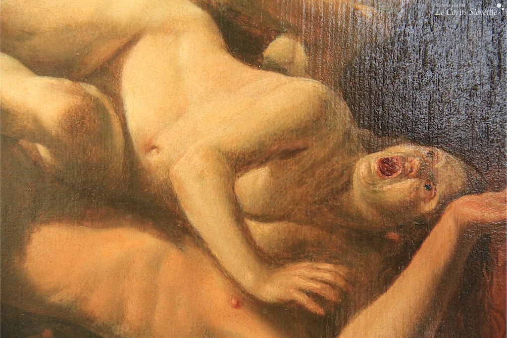 Sonder le ventre. Détail d’une peinture de Nicolaes Eliasz. Musée des beaux-arts de Pau.