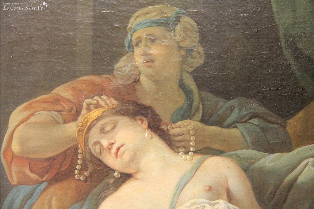 Le toucher à travers l’histoire. Détail d’une peinture de Louis Lagrenée dit L’Aîné. Musée des beaux-arts de Pau.