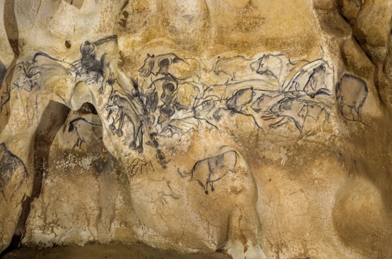La grotte Chauvet : le panneau des lions.