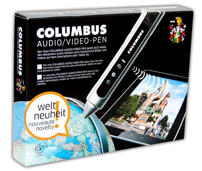 Voici le tout nouveau audio-video pen de Columbus qui transforme un globe en manuel de géographie.